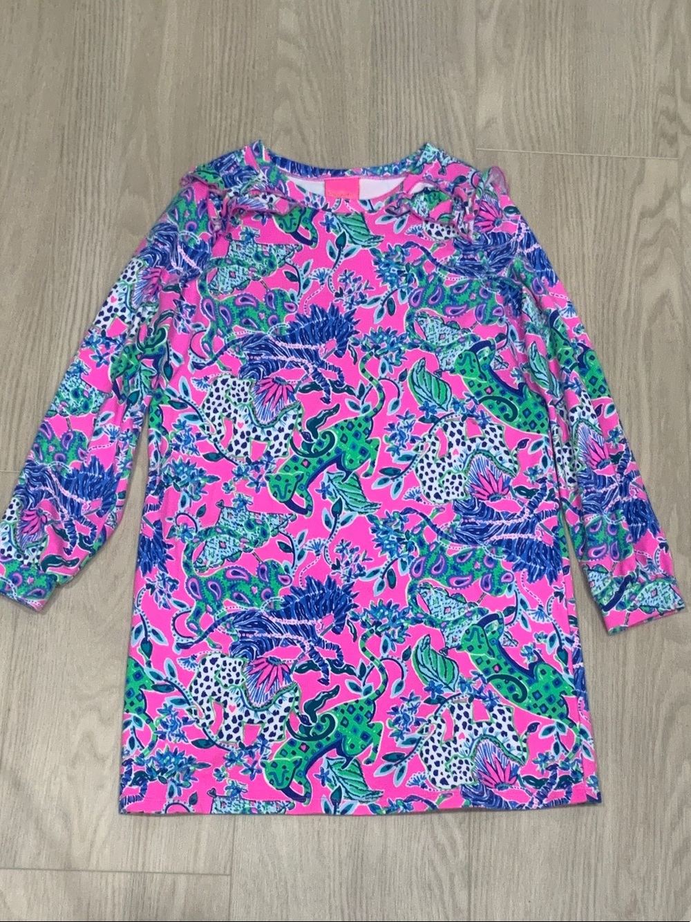 Lilly Pulitzer Pink, Blue & Green Tropical Print Top